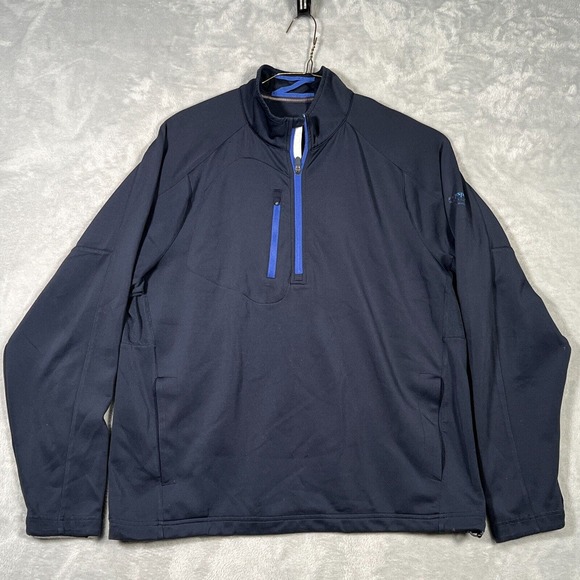 Zero Restriction Sweater Mens XL Blue Tour Series 1/4 Zip Fleece Pullover - Picture 1 of 9